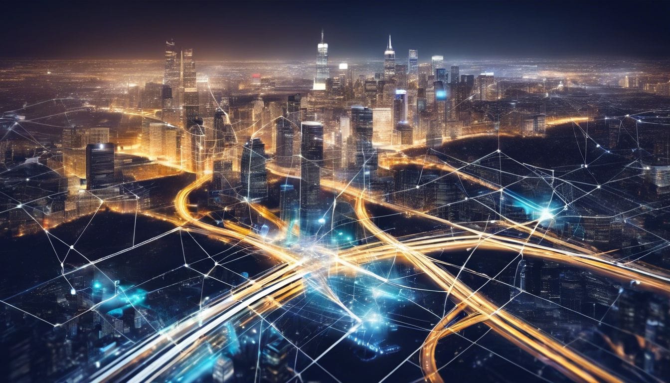 Een netwerk van onderling verbonden websites, weergegeven op een laptopscherm. Een netwerk van onderling verbonden websites, weergegeven op een laptopscherm.