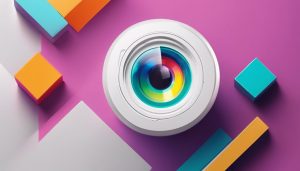 Een open Eye Wish contactlensdoosje met een strak en levendig ontwerp.