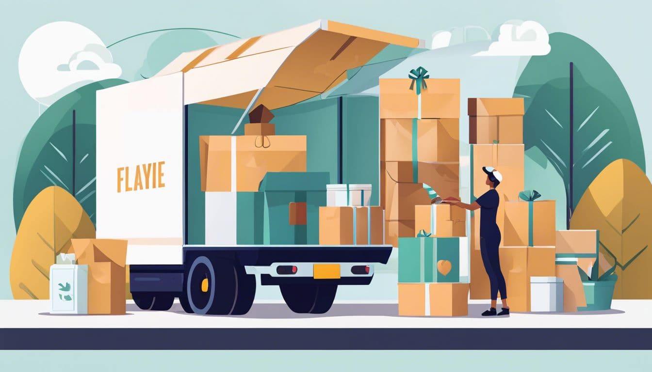 Een persoon ontvangt hun favoriete producten aan hun deur.