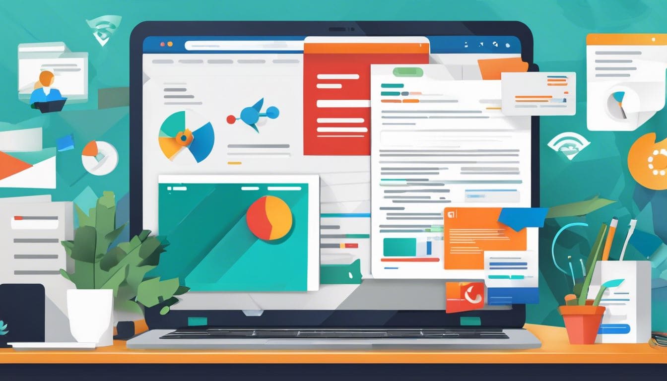 Een laptop op een rommelig bureau met een open browser en een muis die op de Abonnement Annuleren knop klikt, benadrukkend frustratie en opluchting.