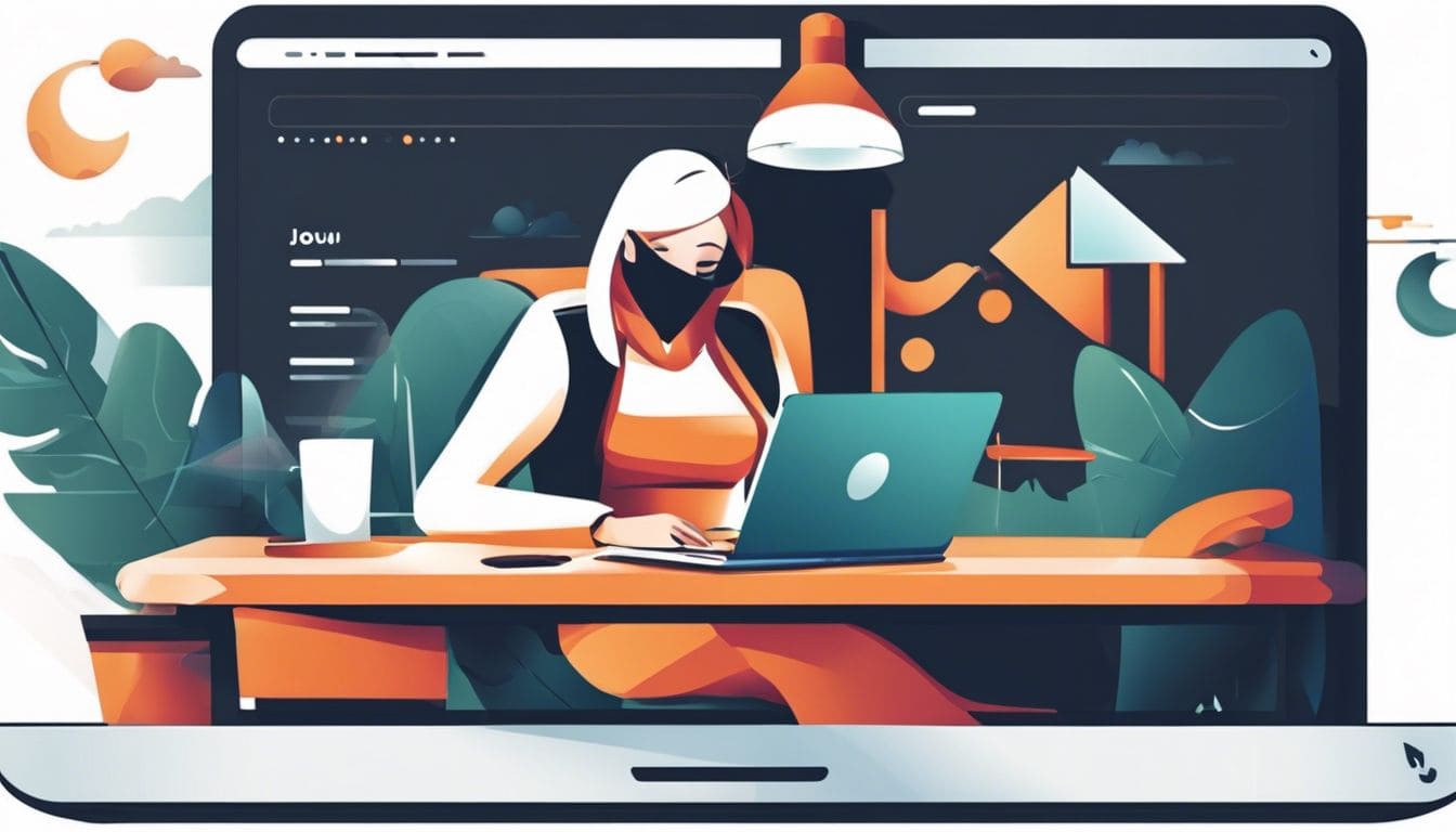 Een laptop scherm toont het annuleringsproces van Jouwweb. Een laptop scherm toont het annuleringsproces van Jouwweb.