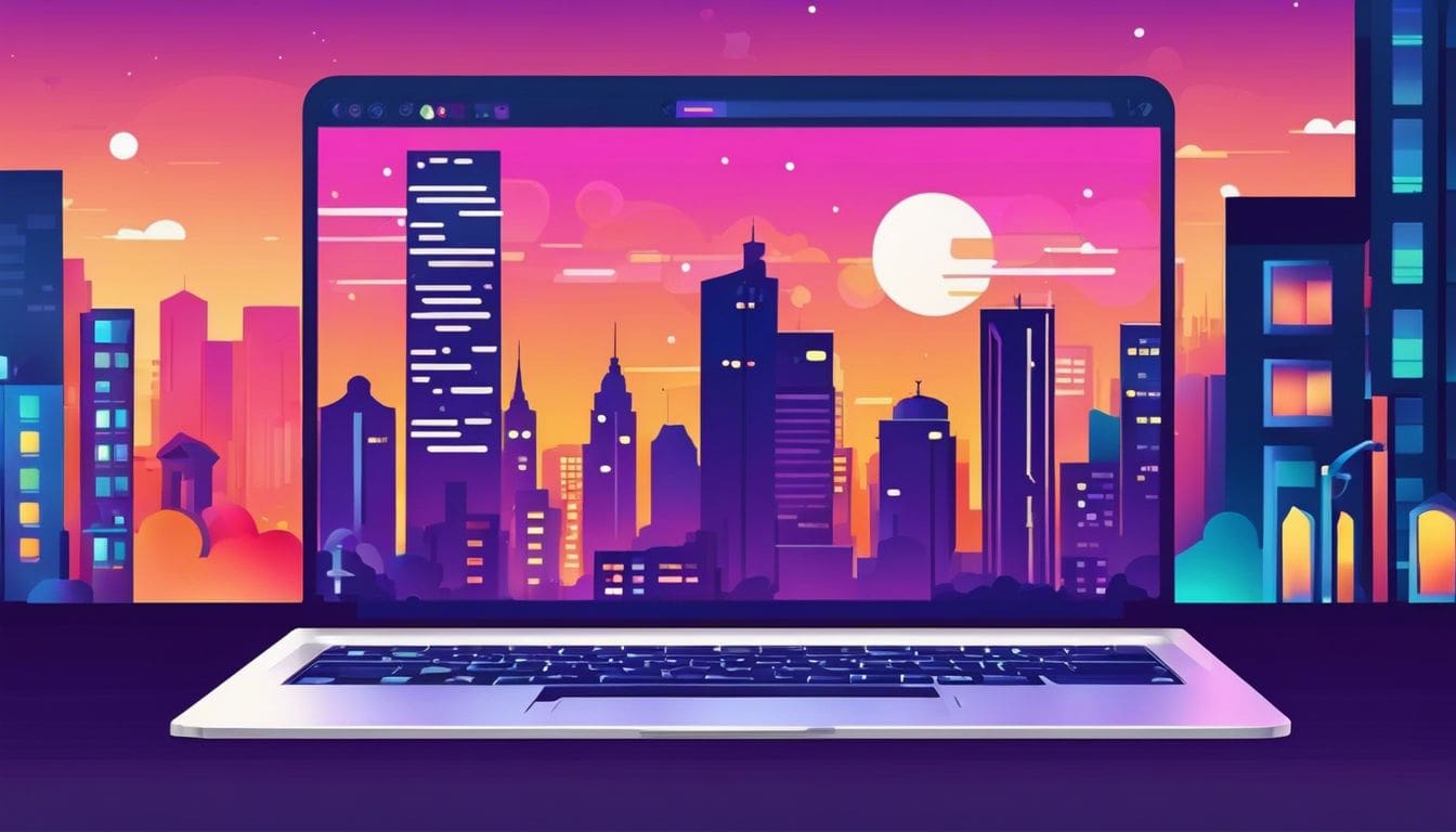 Een moderne laptop met een stijlvol Instagram-account en abonnementsmogelijkheden.