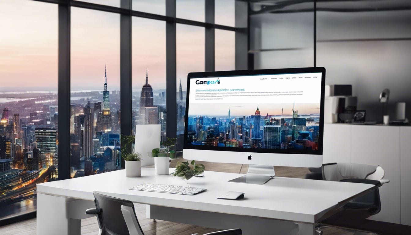 Het Exact com's abonnementenbeheersoftware wordt tentoongesteld op een computer in een moderne kantooromgeving.