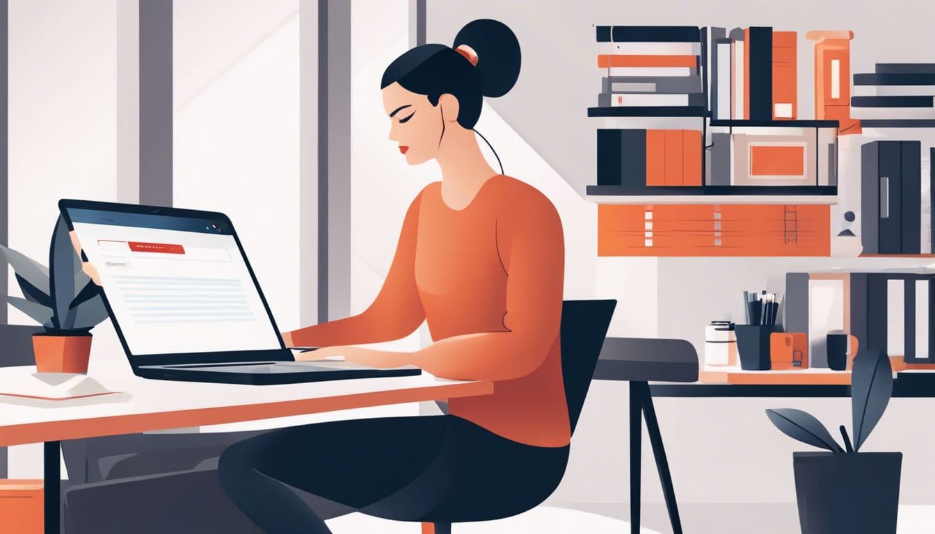 Een persoon annuleert een LastPass abonnement op een laptop in een modern thuiskantoor.