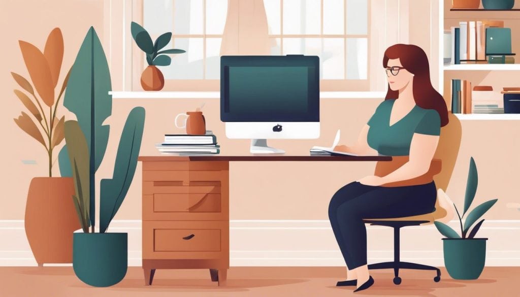 Een persoon annuleert vredig hun Weight Watchers abonnement in een comfortabel thuiskantoor.