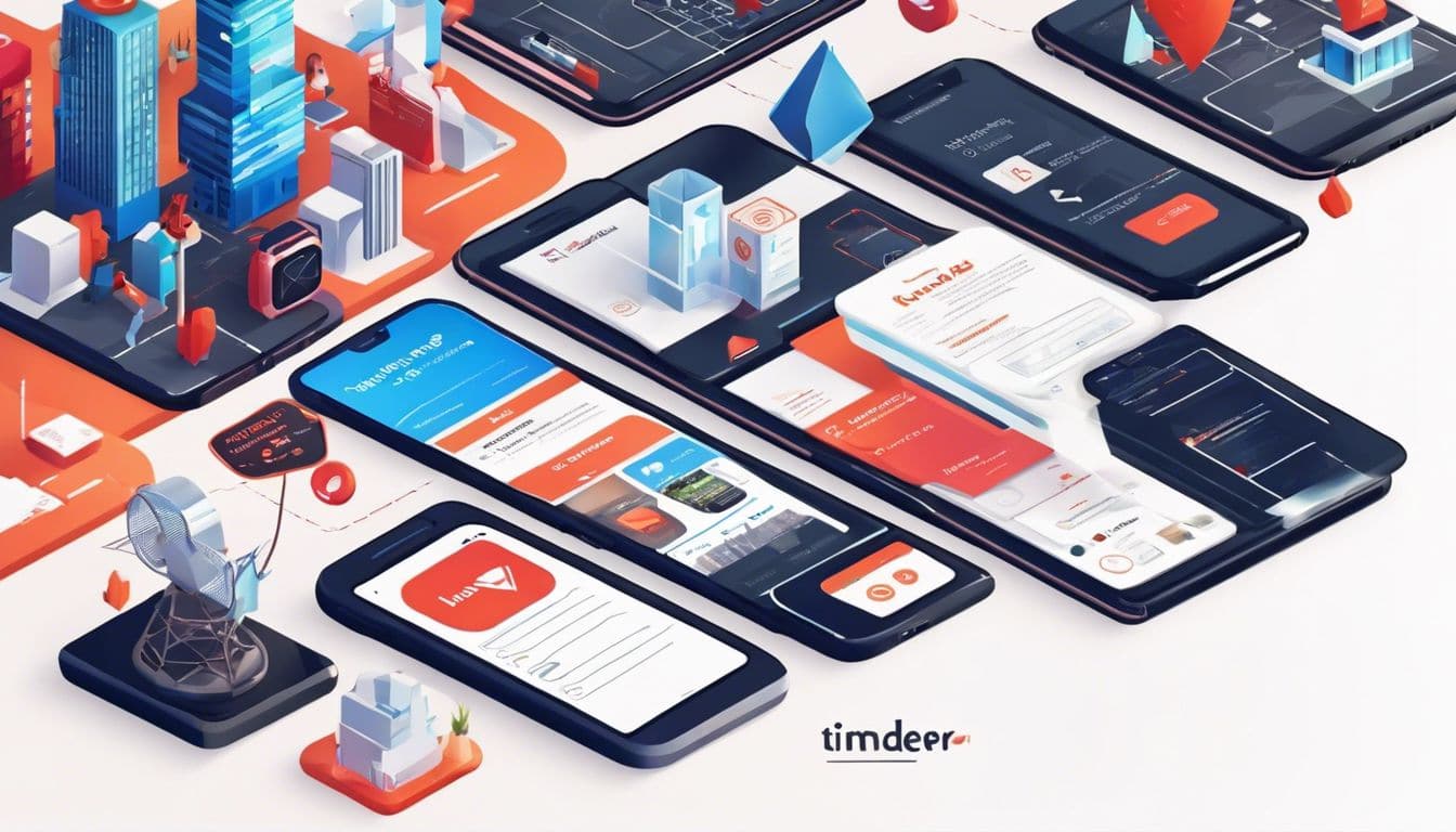 Een smartphone met Tinder abonnement omringd door moderne tech gadgets. Een smartphone met Tinder abonnement omringd door moderne tech gadgets.