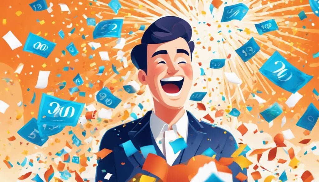 Persoon wint de Nederlandse nationale loterij en is verrast en blij.