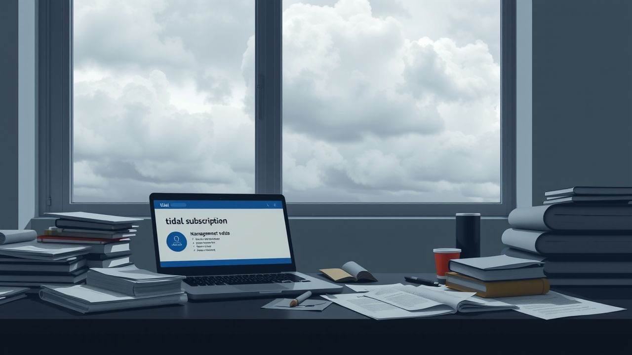 Een rommelig bureau met een open laptop en verspreide boeken.