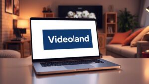 Een gezellige huiskamer met een laptop die Videoland abonnement annuleert.